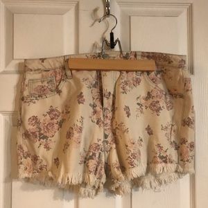 Floral Denim Shorts